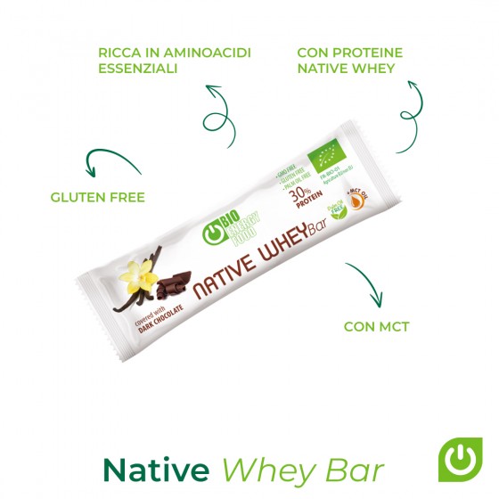 Organic vanilla and chocolate protein bar with native whey (30g)