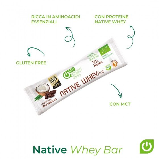 Barretta proteica Native Whey cocco & cioccolato bio (30gr)