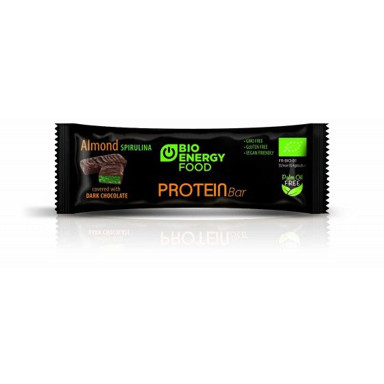 Organic almond - spirulina/ chocolate protein bar (35g)